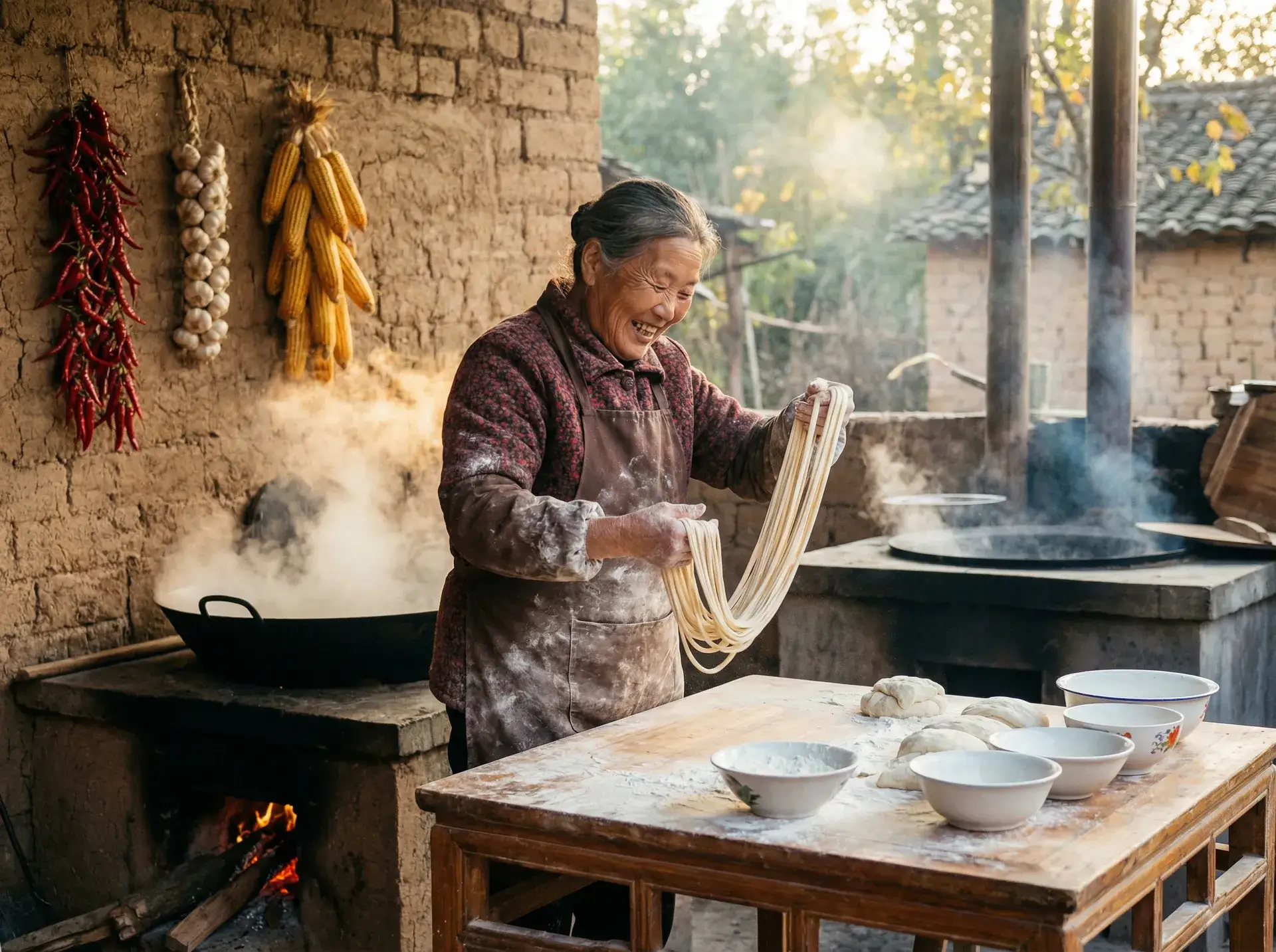 农家大嫂手擀面 - 最新国自产拍天天更新 乡村美食